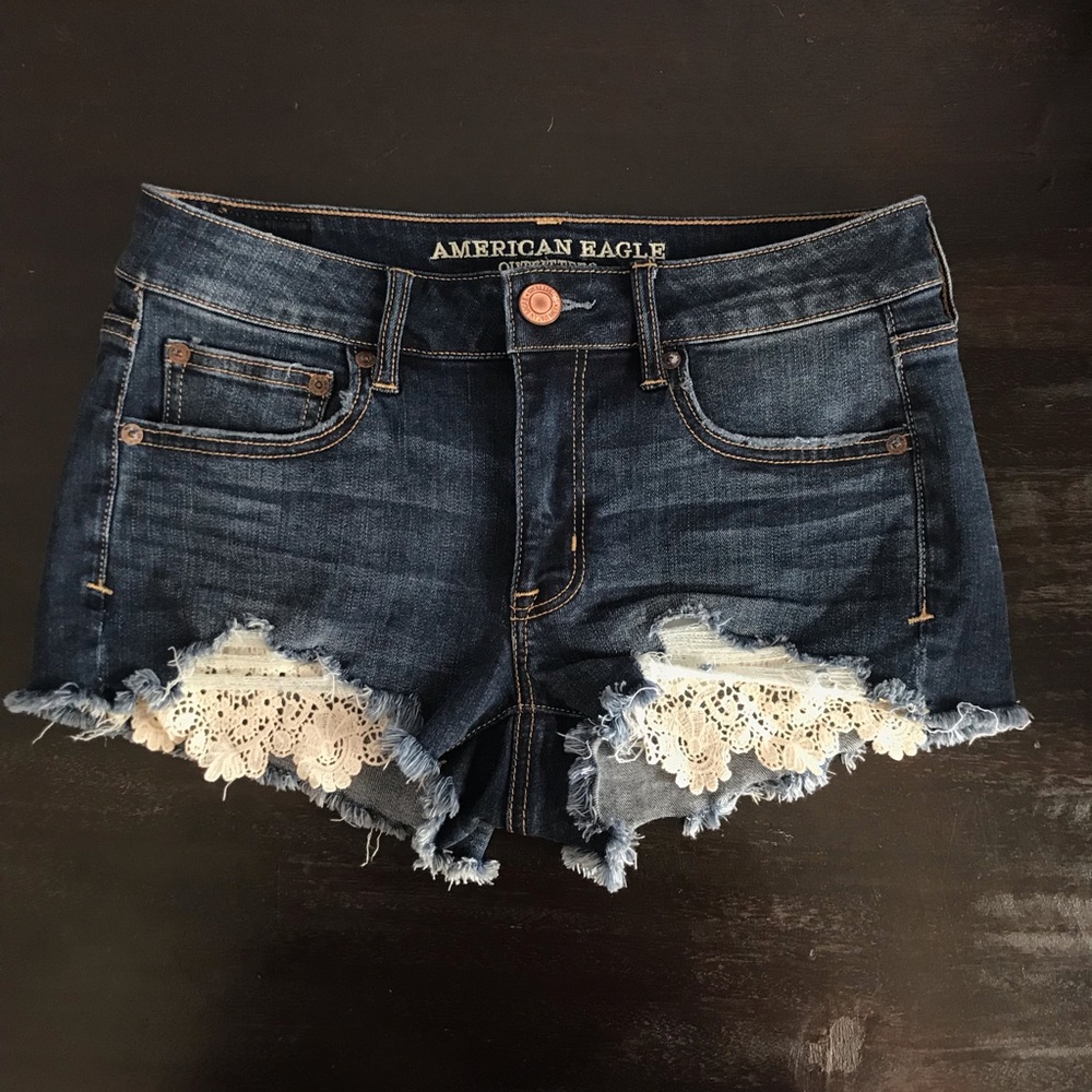 American Eagle Jean Shorts with Lace Detail